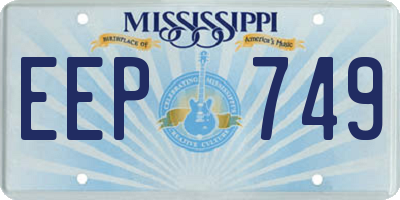 MS license plate EEP749