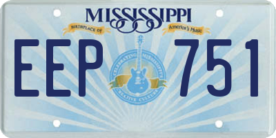 MS license plate EEP751