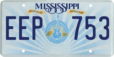 MS license plate EEP753