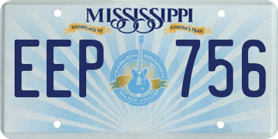 MS license plate EEP756