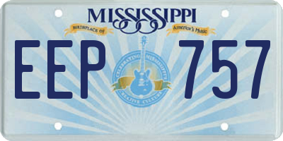 MS license plate EEP757