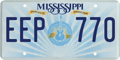 MS license plate EEP770