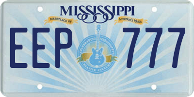 MS license plate EEP777