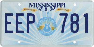 MS license plate EEP781