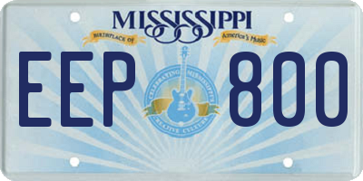 MS license plate EEP800