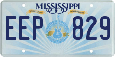 MS license plate EEP829
