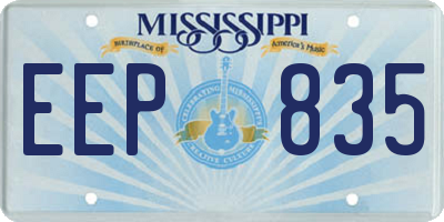 MS license plate EEP835