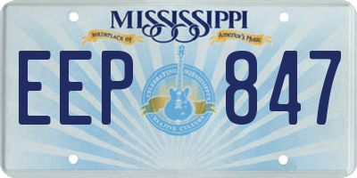 MS license plate EEP847