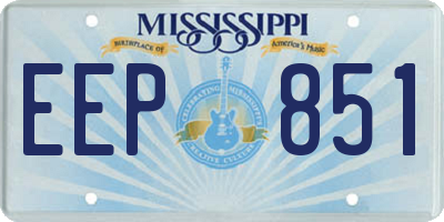 MS license plate EEP851