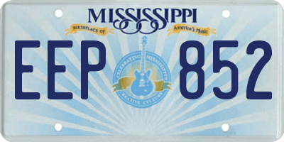 MS license plate EEP852