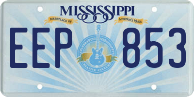 MS license plate EEP853