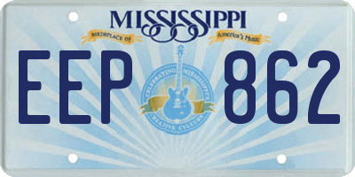 MS license plate EEP862