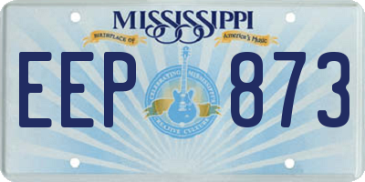 MS license plate EEP873