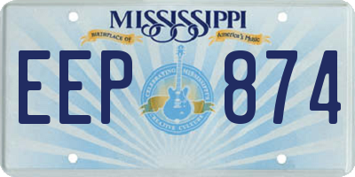 MS license plate EEP874