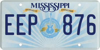 MS license plate EEP876