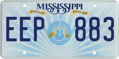 MS license plate EEP883
