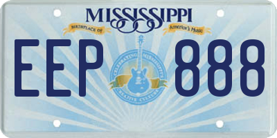 MS license plate EEP888
