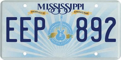 MS license plate EEP892