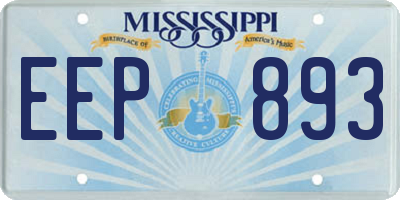 MS license plate EEP893