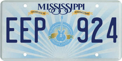 MS license plate EEP924