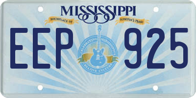 MS license plate EEP925