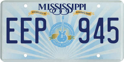 MS license plate EEP945