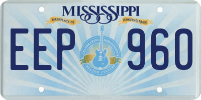 MS license plate EEP960