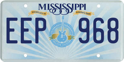 MS license plate EEP968