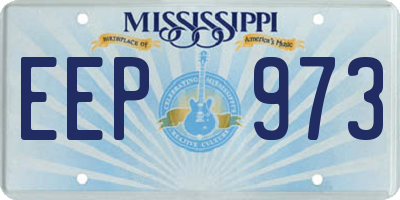 MS license plate EEP973
