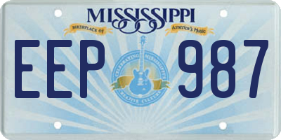 MS license plate EEP987