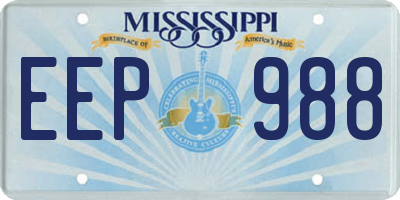 MS license plate EEP988