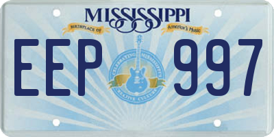 MS license plate EEP997