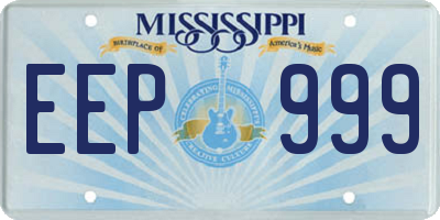 MS license plate EEP999