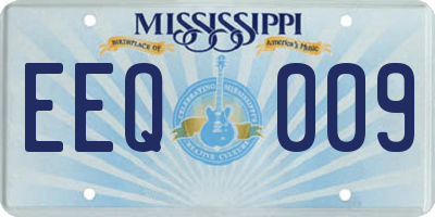 MS license plate EEQ009