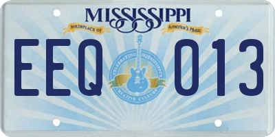 MS license plate EEQ013