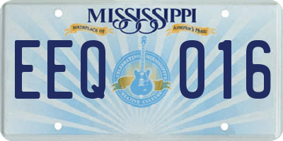 MS license plate EEQ016