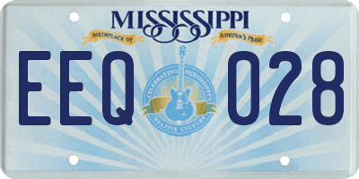 MS license plate EEQ028