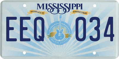 MS license plate EEQ034