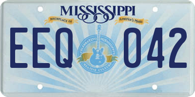MS license plate EEQ042