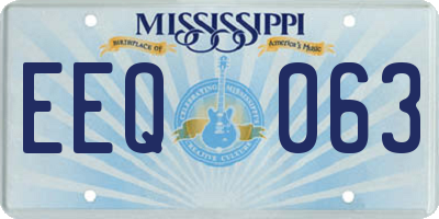 MS license plate EEQ063