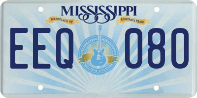 MS license plate EEQ080