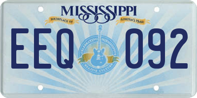 MS license plate EEQ092