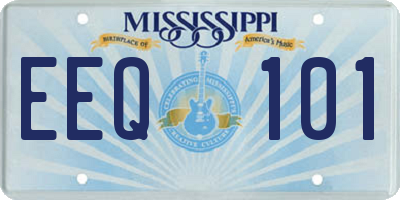 MS license plate EEQ101