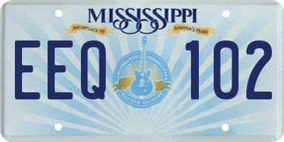 MS license plate EEQ102