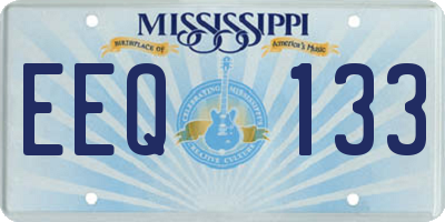 MS license plate EEQ133