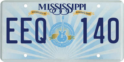 MS license plate EEQ140