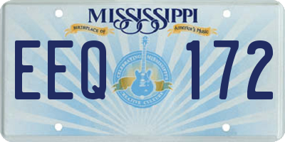 MS license plate EEQ172