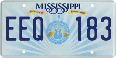 MS license plate EEQ183