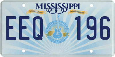 MS license plate EEQ196