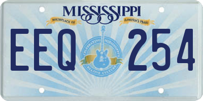 MS license plate EEQ254